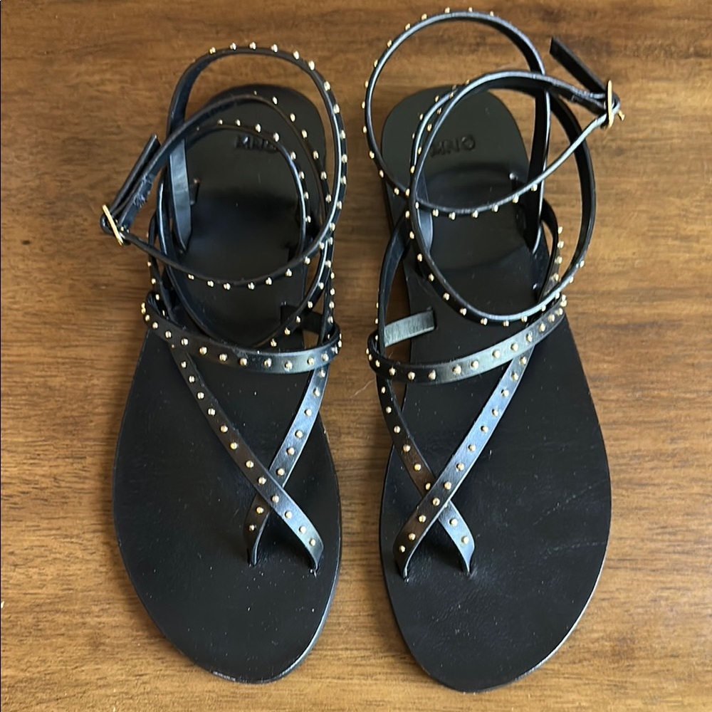 Mango Black Studded Women's Sandals